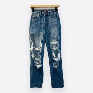 Hollister Vintage Stretch Ultra High Rise Vintage Straight Distressed Jeans 23